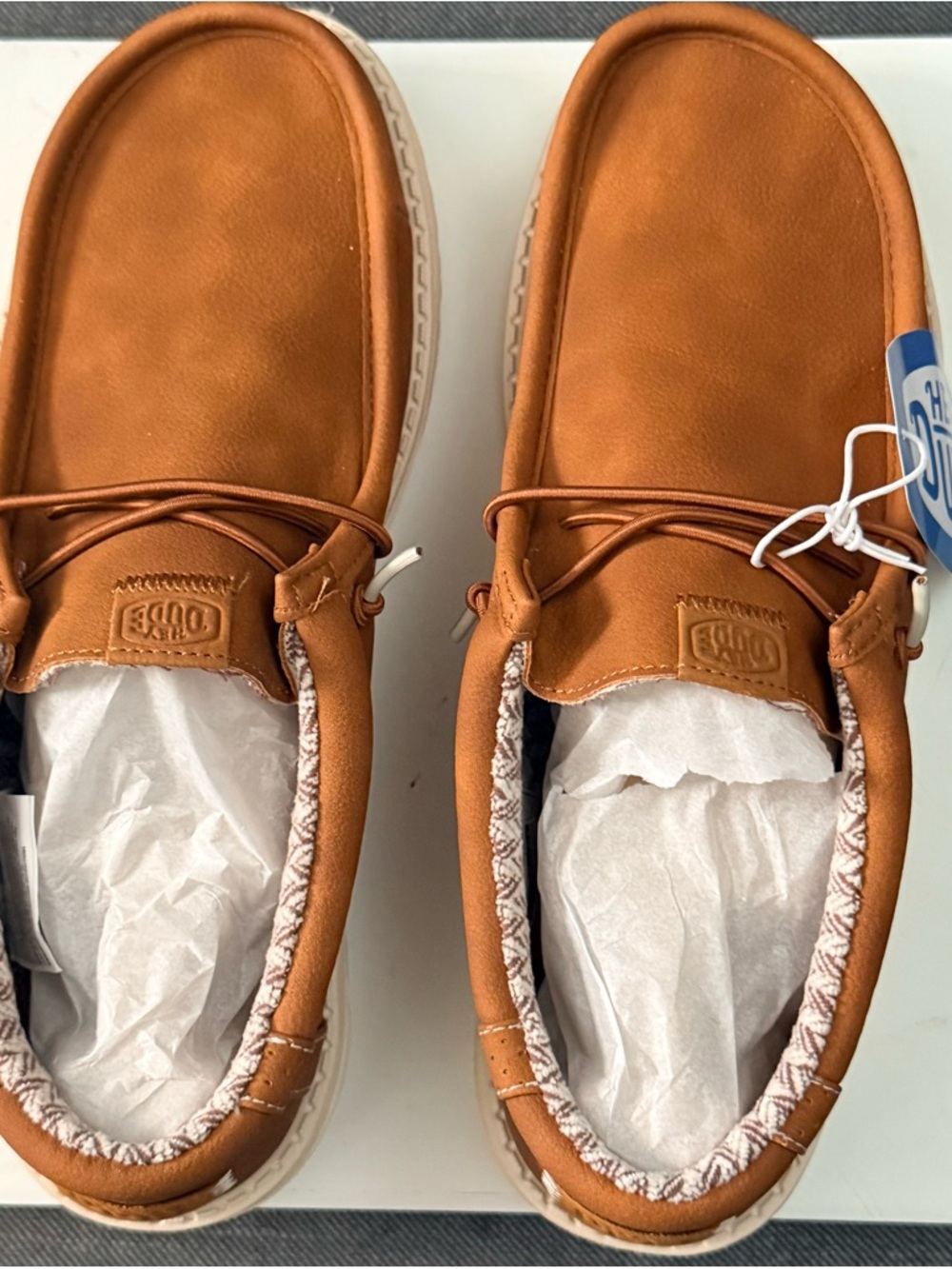 NEW WITH TAGS! Hey Dude Men's Tan Slip-On Loafers sz 10